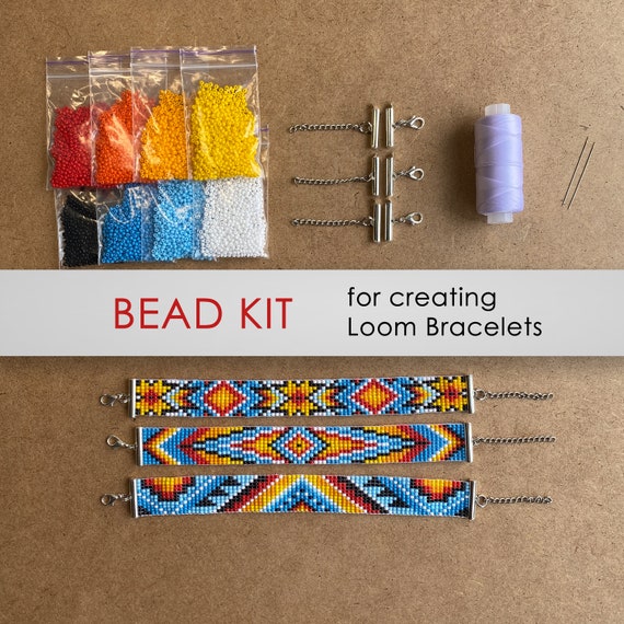 Buy Native Set Bead Kit for Creating 3 Loom Bracelets Jewelry Making KIT,  Beadwork Looming Pattern, DIY Make Your Bracelet, Simple Gift Idea Online  in India 