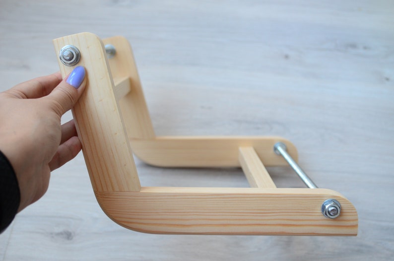 Modern Wooden Loom for LONG seed beadwork weaving - For loomed stitch hatbands, gerdans, bracelets and choker - Workspace size 8" x 9" Bild 8