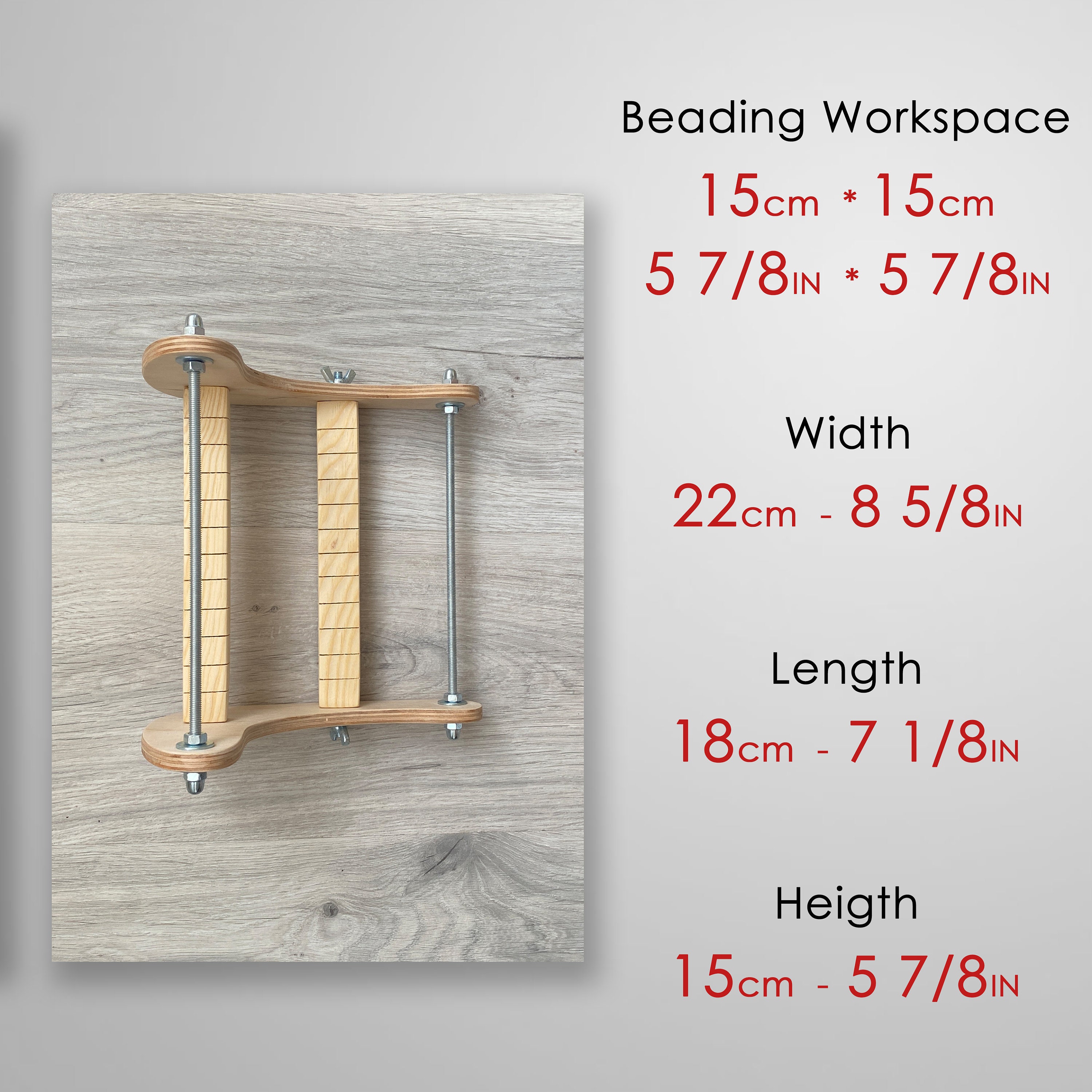 Mini Professional Wooden Loom for LONG Beadwork Weaving - for
