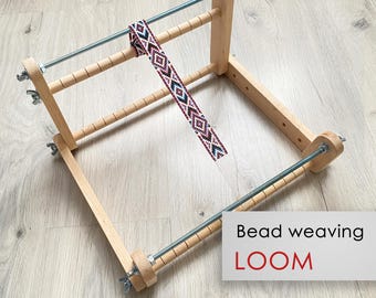 Upright Big Loom for LONG beadwork weaving - For loomed stitch wide hatbands, bands, bracelets, gerdans and choker - Workspace 10&quot; * 12&quot;