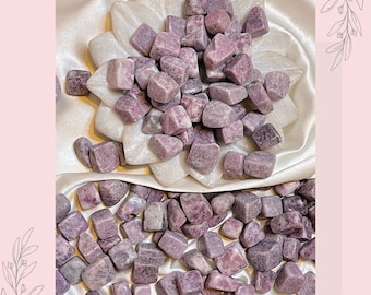 Pink Tourmaline Lepidolite Tumbled Stones: Polished Healing Crystals