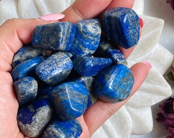 Premium Lapis Lazuli tumbled crystals  with Pyrite / Polished Stones / Home Decor / Tumbled Gemstones / Healing crystals / Pocket Crystals