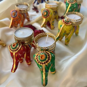 Hand Stitched Elephant Tealight Candleholder: Indian Home Decor