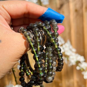 Agni Mantite Crystal Bracelet: 7mm Pearl of Fire Tektite, Java Indonesia, Cintamani