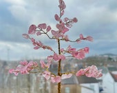 Rose Quartz Feng Shui crystal tree with 100 crystal chips for Love Tree of life Reiki energy blessed for good fortune Tree of Love