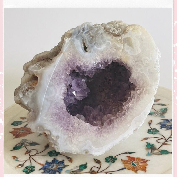 Premium rare Amethyst crystal cluster with Citrine crystal inclusions / Citrine cluster / Amethyst geode cave / Reiki energy blessed