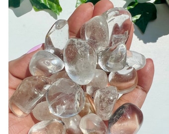 Premium Clear Quartz Crystal tumbled stones / Water clear Clear Quartz / Pocket crystal / Master crystal / Choose your size / Home Decor