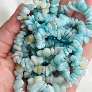 Premium Amazonite Crystal Chip bracelets / Crystal stretchy chip bracelet / Gemstone crystal bracelets / Healing crystals /Handmade bracelet image 2