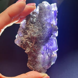 Premium Purple Cubic Fluorite Cluster – From Naica Mine, Mexico, Hand Selected at Sainte Marie Gem Show, Collector&#39;s Specimen, Rare colour-B