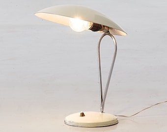 Italian Table or Desk Lamp, chrome, brass, Vintage 1950s