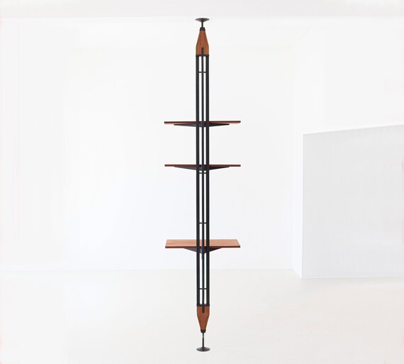 1950s Italian Single Pole Floor To Ceiling Bookshelf Libreria Etsy