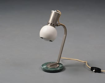 Lampe de Table Italienne avec Base en Marbre Vert Mid-Century