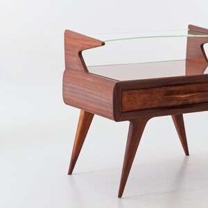 Pair of Italian Bedside Tables with Glass Top, 1950s image 5