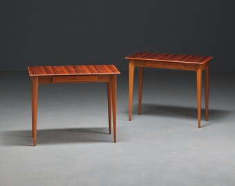 1950s Italian Bedside Tables - Exquisite Woodwork and Airy Design