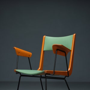 Vintage 50s Boomerang Desk Chair by Carlo Ratti image 7