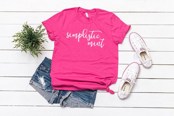 Bella Canvas 3001 Charity Pink T-Shirt Mockup Flat