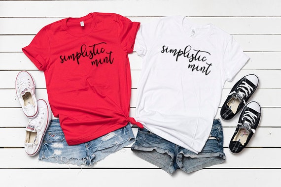 Bella Canvas 3001 Red And White T-Shirt Mockup