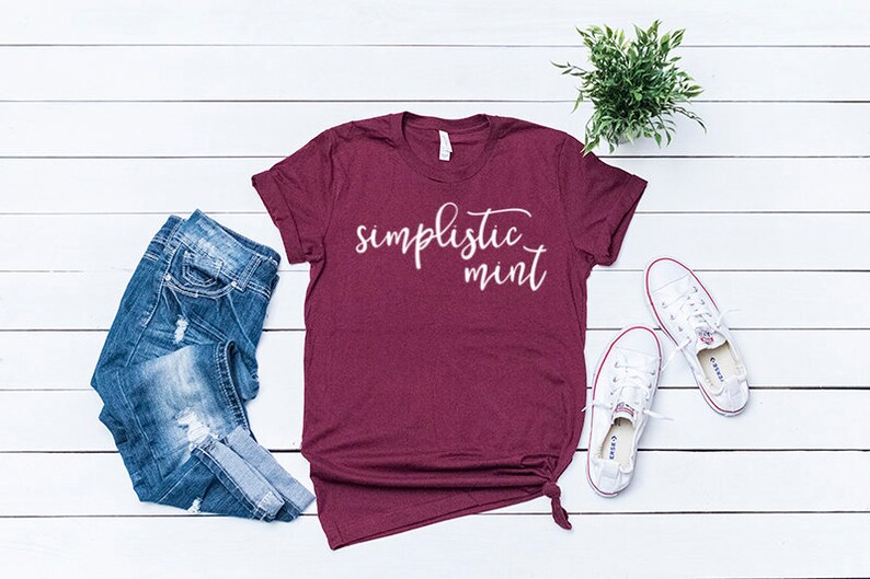 Download Bella Canvas 3001 Maroon T-Shirt Mockup Shirt Flat Lay | Etsy