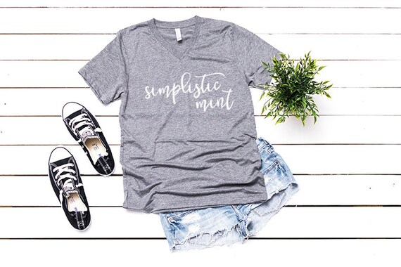 Bella Canvas 3415 Grey Triblend V Neck Shirt Mockup Shirt Etsy