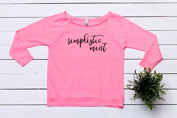 Next Level 6951 Neon Pink Off The Shoulder Mockup Raglan Etsy