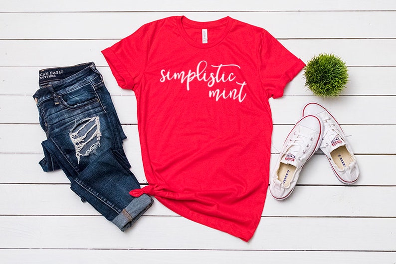 Download Bella Canvas 3001 Red T-Shirt Mockup Shirt Flat Lay T ...