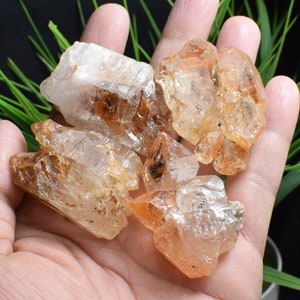 4Pcs Raw Natural Skeletal Fenster Crystal Point,Elestial Crystal,African Crystal,Rock Collection,Crystal Minerals Specimens B1307