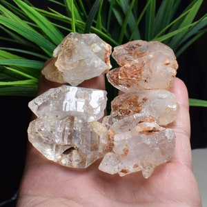 6Pcs Raw Natural Skeletal Fenster Crystal Point,Elestial Crystal,African Crystal,Rock Collection,Crystal Minerals Specimens B1355