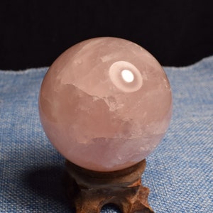 Rose Quartz Crystal Sphere,Hand Carved Pink Rose Crystal Ball,Healing Ball,Decor,Anniversary Gift P016