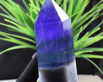Großer Grün Lila Fluorit Wand punkt,Regenbogen Provence Lila Fluorit Turm,Heilkristall,Jahrestag Geschenk B506