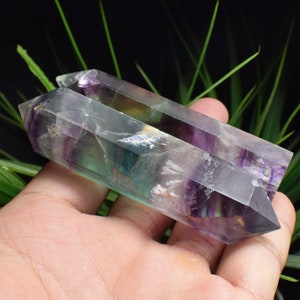 2Pcs Natural Blue Green Purple Fluorite Wand Point,Rainbow Fluorite,Healing Crystal,Anniversary Gift B9046