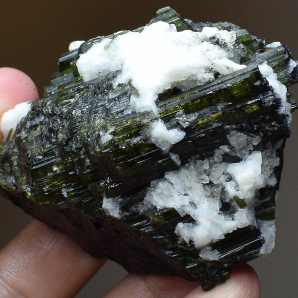 2.75" Black Green Tourmaline Quartz Crystal Cluster Rock Specimens,Collection Gift,Crystal Specimens S320