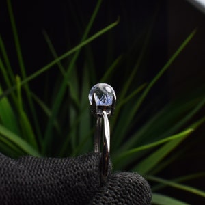 Tiny Cute Blue Dumortierite Silver Ring,Dumortierite in Quartz, 925 Sterling Silver Ring, Natural Blue Dumortierite Bead R035
