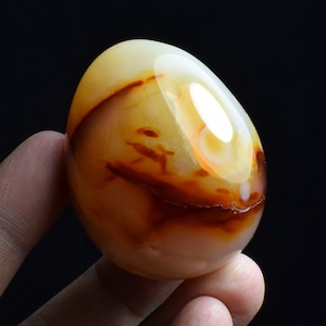 2.04" Flame Carnelian Agate Quartz Crystal Egg Display Specimens, wife Gift,Birthday Gifts,C49