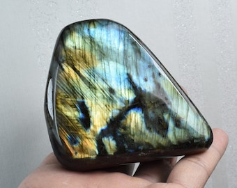 445g 3.14" Natural Polished Golden Blue Labradorite Decoration,Labradorite Gemstone Display,Labradorite Mineral Specimen,Gift,Decor C139