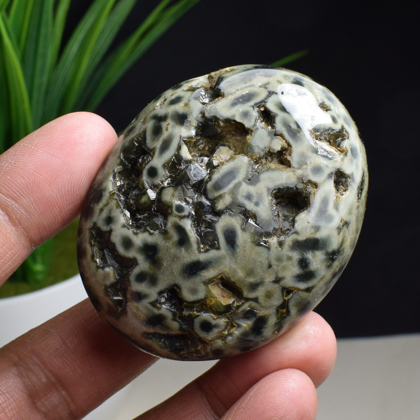 96g Green Ocean Jasper Jade Palm Stonegeode Crystalrock - Etsy