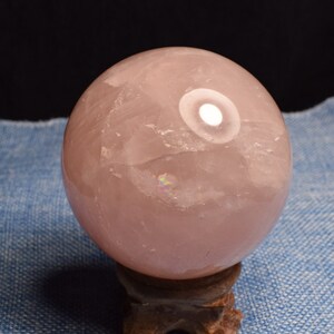 Rose Quartz Crystal Sphere,Hand Carved Pink Rose Crystal Ball,Healing Ball,Decor,Anniversary Gift P015