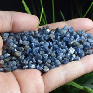 50g Tiny Rare Natural Unheated Blue Corundum Ruby Crystal Rough Sapphire Specimens B9039