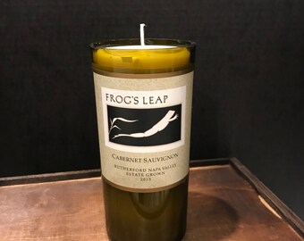 Frogs Leap Cabernet Sauvignon wine bottle candle