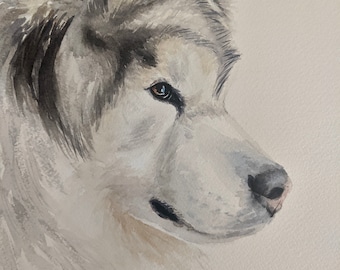 Hand painted watercolour pet portrait / custom watercolor