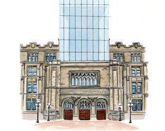 Canadian Museum of Nature Watercolor Art Print - Ottawa Landmark (8x10)