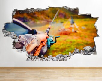 Q158 Football Stadium Sport Kids Smashed Wall Decal 3D Art Stickers Vinyl Room