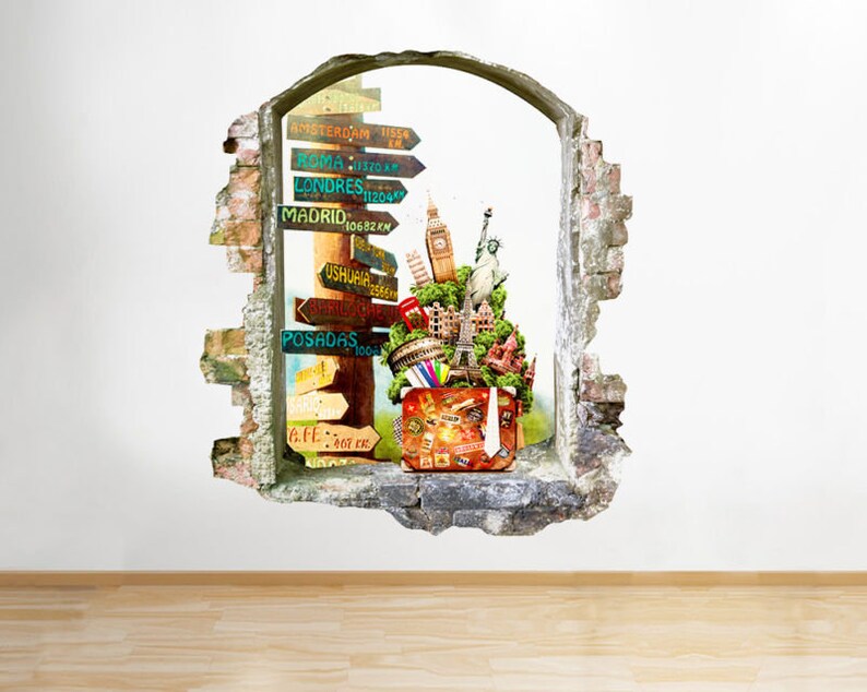 Q467 Travel Sightsee Living Holiday Window Wall Decal 3D Art Stickers Vinyl Room