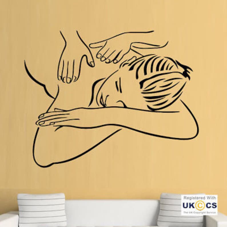 Massage Spa Beauty Salon Girls Make Up Nails Wall Art Stickers Decal Vinyl Room Medium,Black