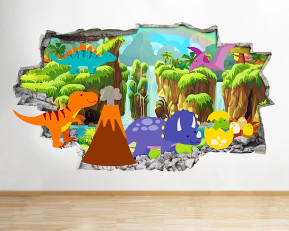 Baby Shark Wall Decal Smashed 3D Wall Decal Sticker Vinyl Decor Personalized 2