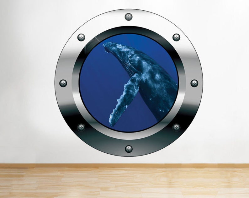 F730 Whale Animal Ocean Bedroom Window Wall Decal 3D Art Stickers Vinyl Room Large 58x58