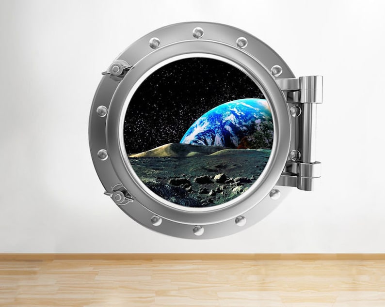 Q186w Space Planets Earth Stars Window Wall Decal 3D Art Stickers Vinyl Room