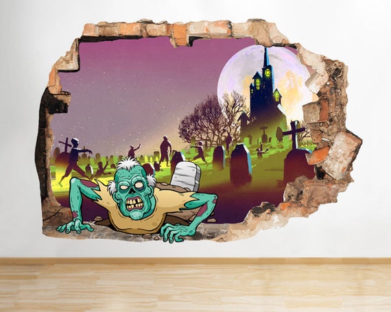 Q522 Fairy Cartoon Kids Bedroom Smashed Wall Decal 3D Art Stickers Vinyl Room