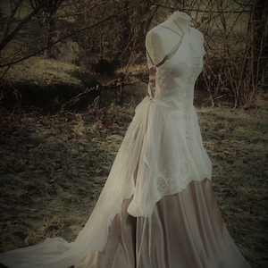 nunofelted dress, wedding dress, felted accessory, unique wedding dress, romantic evening dress