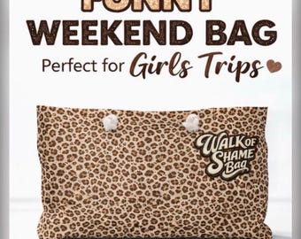 Bolsa de fim de semana grande com estampa de leopardo, bolsa divertida para despedida de solteira.