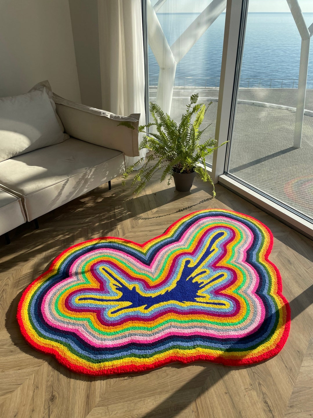 Abstract Tufted Rug Tufter Carpet Fluid Form Rug Abstract Etsy